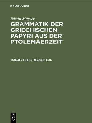 cover image of Synthetischer Teil